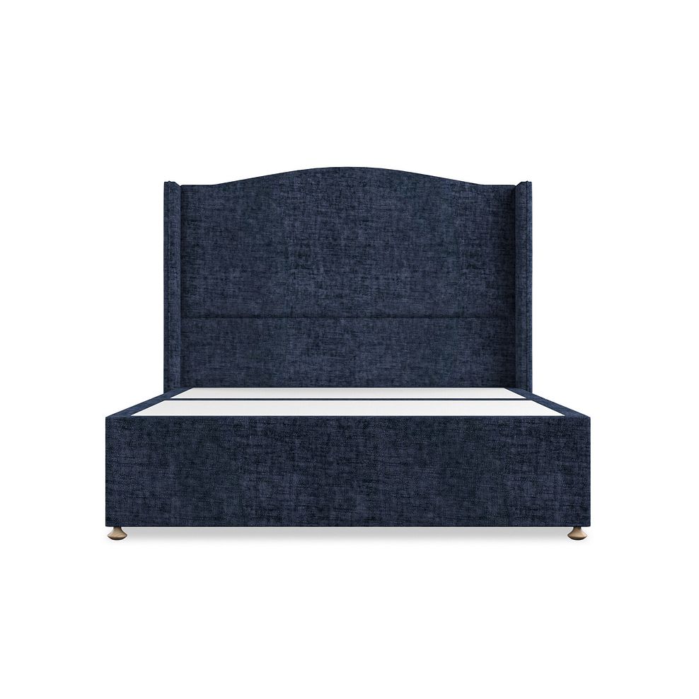 Eden King-Size Divan Bed with Winged Headboard in Brooklyn Fabric - Hummingbird Blue 3