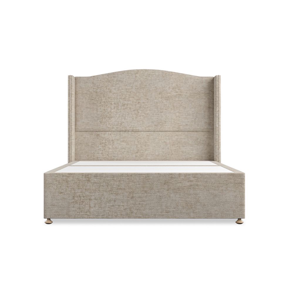 Eden King-Size Divan Bed with Winged Headboard in Brooklyn Fabric - Quill Grey Thumbnail 3