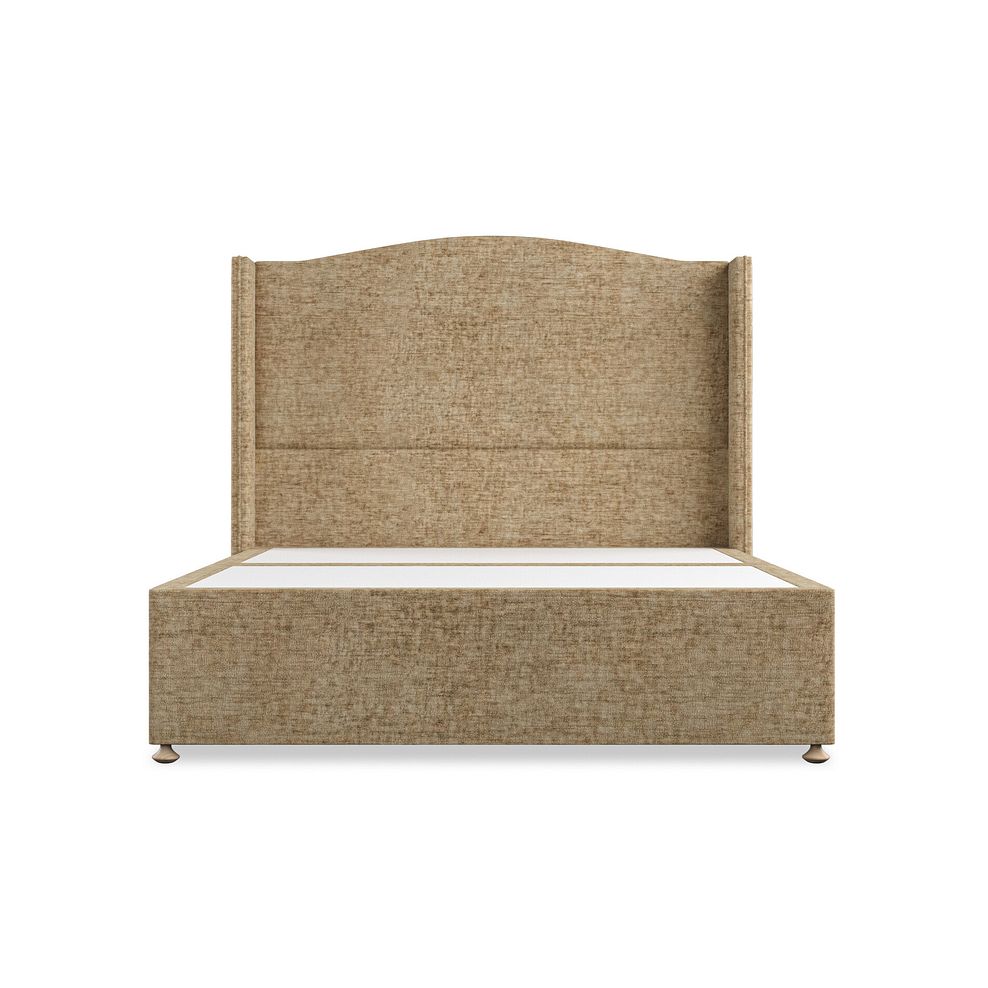 Eden King-Size Divan Bed with Winged Headboard in Brooklyn Fabric - Saturn Mink Thumbnail 3