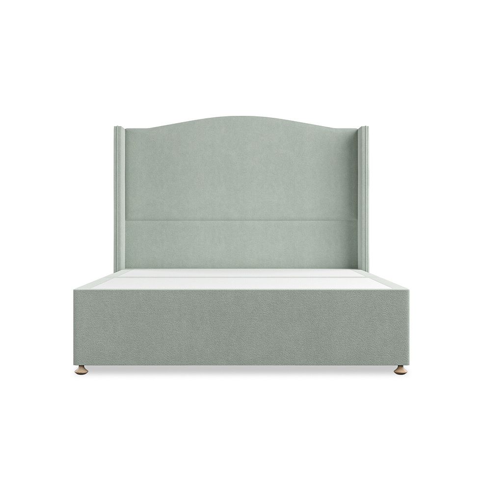 Eden King-Size Divan Bed with Winged Headboard in Venice Fabric - Duck Egg 3