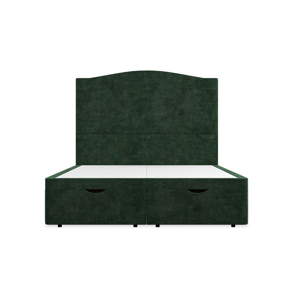 Eden King-Size Ottoman Storage Bed in Heritage Velvet - Bottle Green Thumbnail 4