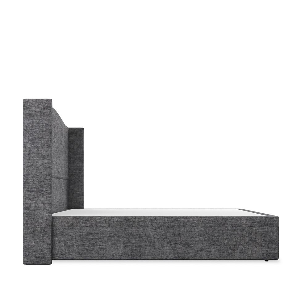 Eden King-Size Ottoman Storage Bed with Winged Headboard in Brooklyn Fabric - Asteroid Grey 5
