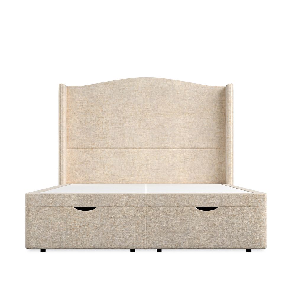 Eden King-Size Ottoman Storage Bed with Winged Headboard in Brooklyn Fabric - Eggshell 4