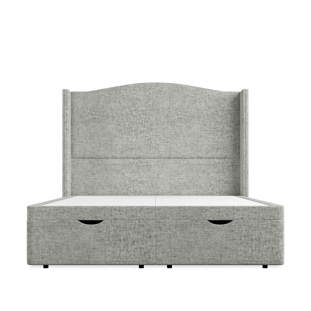 Eden King-Size Ottoman Storage Bed with Winged Headboard in Brooklyn Fabric - Fallow Grey Thumbnail 4