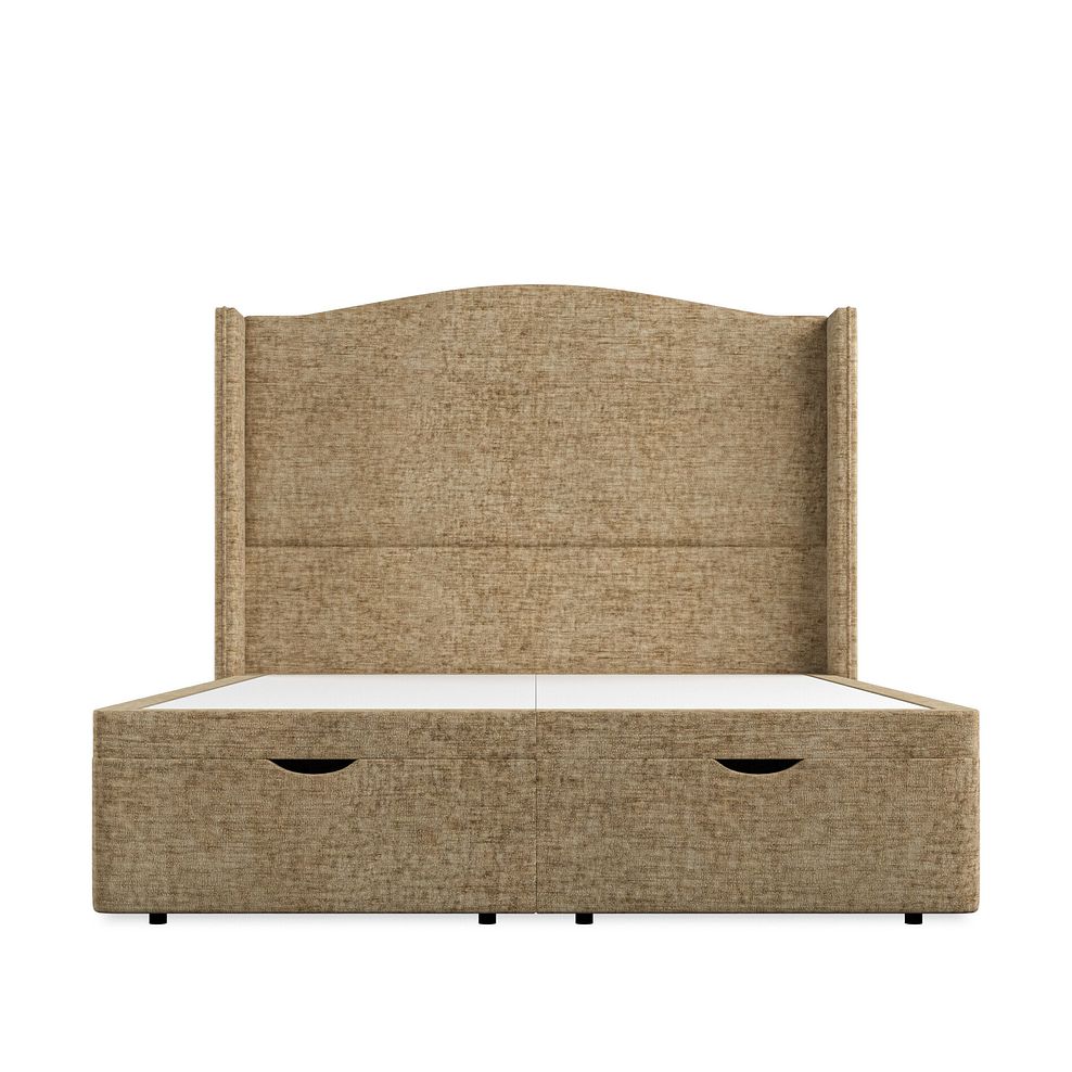 Eden King-Size Ottoman Storage Bed with Winged Headboard in Brooklyn Fabric - Saturn Mink 4