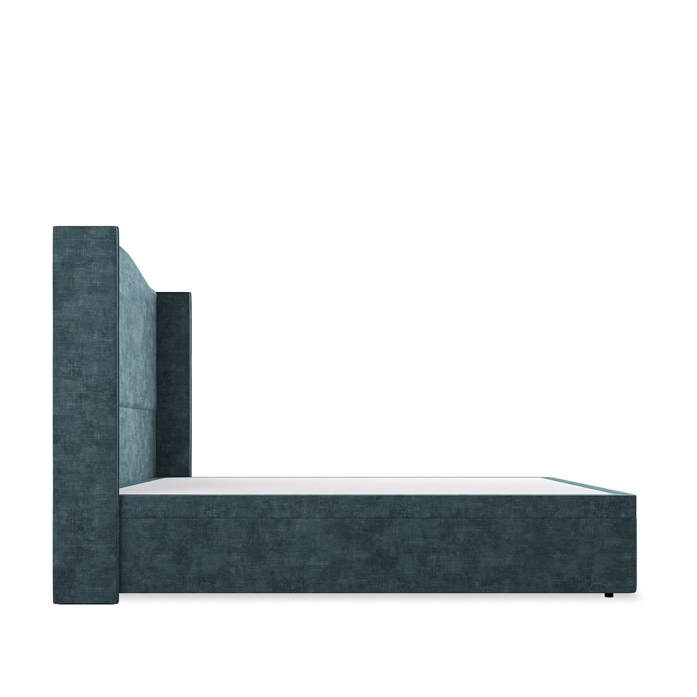 Eden King-Size Ottoman Storage Bed with Winged Headboard in Heritage Velvet - Airforce 5