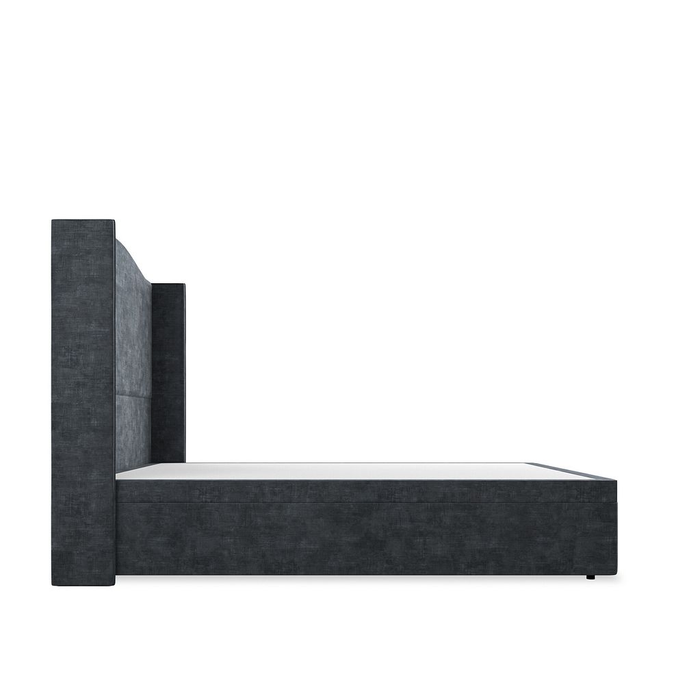 Eden King-Size Ottoman Storage Bed with Winged Headboard in Heritage Velvet - Charcoal 5