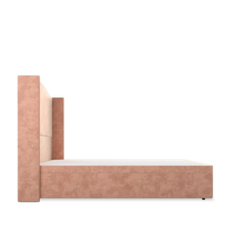 Eden King-Size Ottoman Storage Bed with Winged Headboard in Heritage Velvet - Powder Pink 5