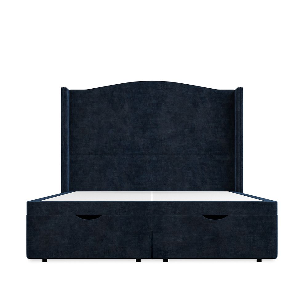 Eden King-Size Ottoman Storage Bed with Winged Headboard in Heritage Velvet - Royal Blue Thumbnail 4