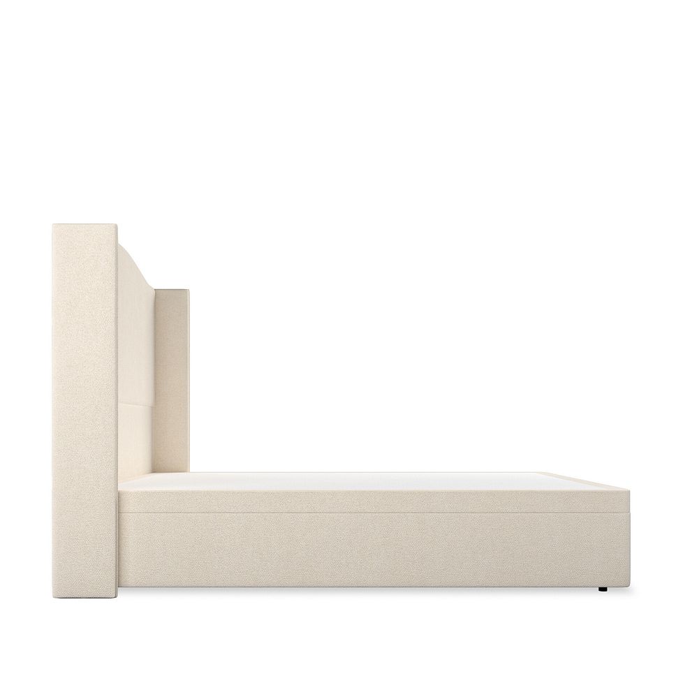 Eden King-Size Ottoman Storage Bed with Winged Headboard in Venice Fabric - Cream Thumbnail 5
