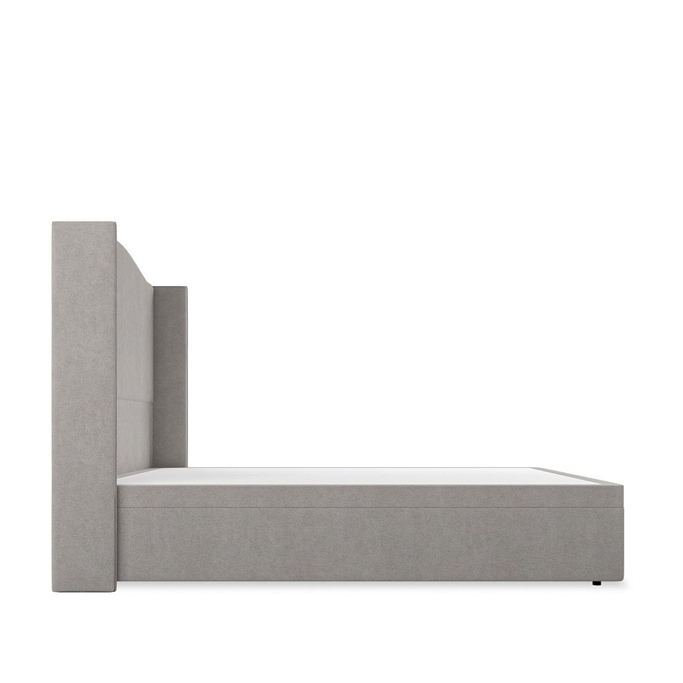 Eden King-Size Ottoman Storage Bed with Winged Headboard in Venice Fabric - Grey Thumbnail 5