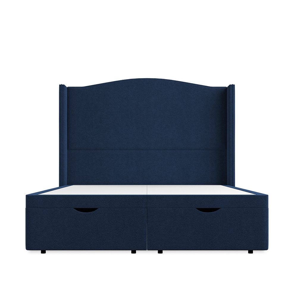 Eden King-Size Ottoman Storage Bed with Winged Headboard in Venice Fabric - Marine 4