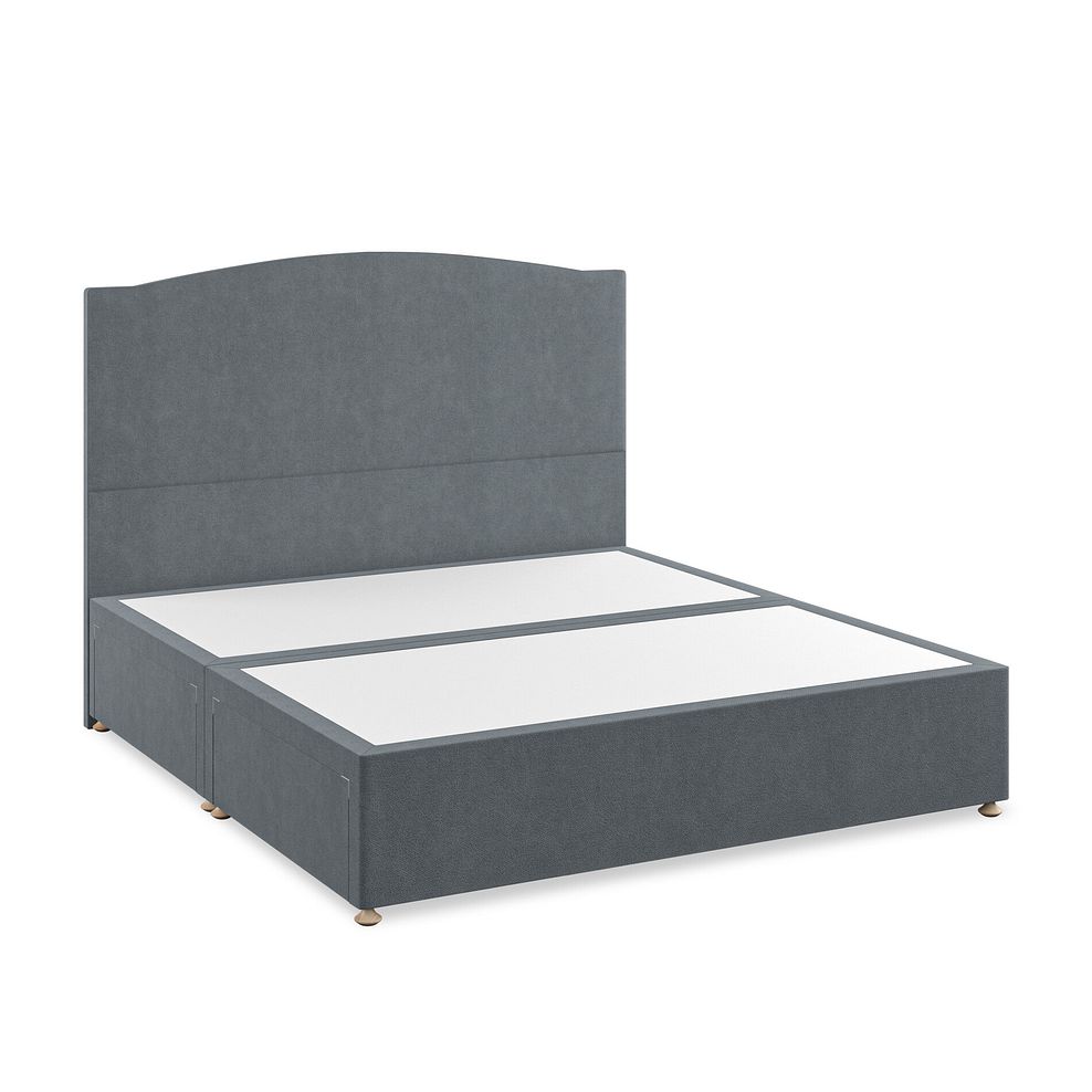 Eden Super King-Size 4 Drawer Divan Bed in Venice Fabric - Graphite Thumbnail 2