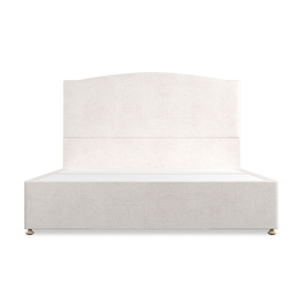 Eden Super King-Size 2 Drawer Divan Bed in Brooklyn Fabric - Lace White 3