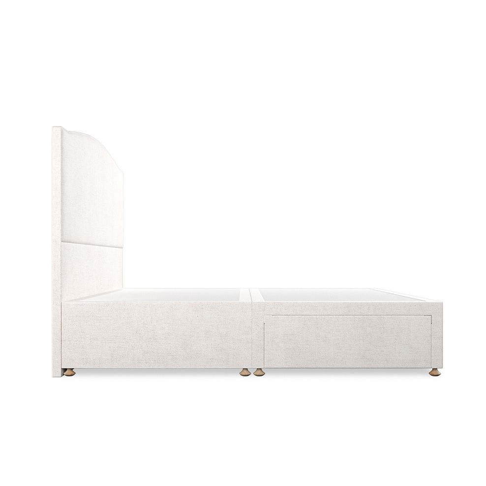 Eden Super King-Size 2 Drawer Divan Bed in Brooklyn Fabric - Lace White 4