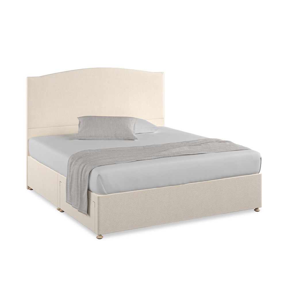Eden Super King-Size 2 Drawer Divan Bed in Venice Fabric - Cream 1