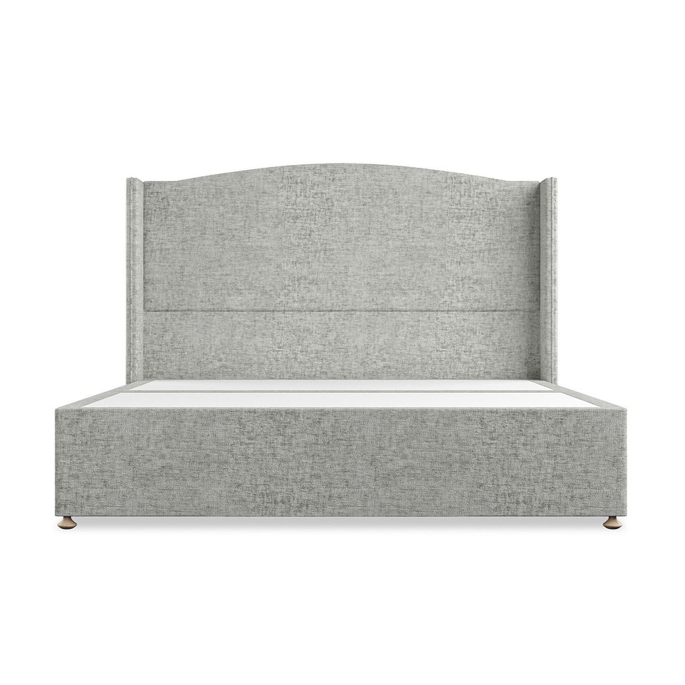 Eden Super King-Size 2 Drawer Divan Bed with Winged Headboard in Brooklyn Fabric - Fallow Grey 3