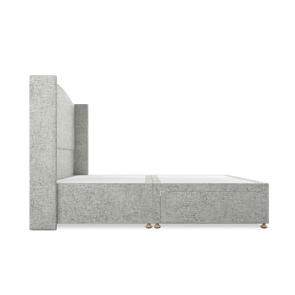 Eden Super King-Size 2 Drawer Divan Bed with Winged Headboard in Brooklyn Fabric - Fallow Grey Thumbnail 4