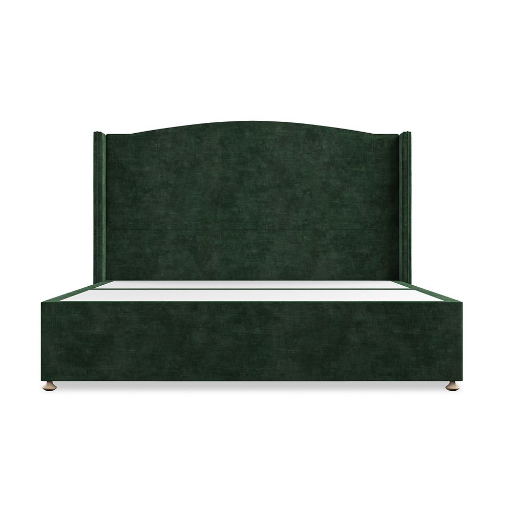 Eden Super King-Size 2 Drawer Divan Bed with Winged Headboard in Heritage Velvet - Bottle Green 3