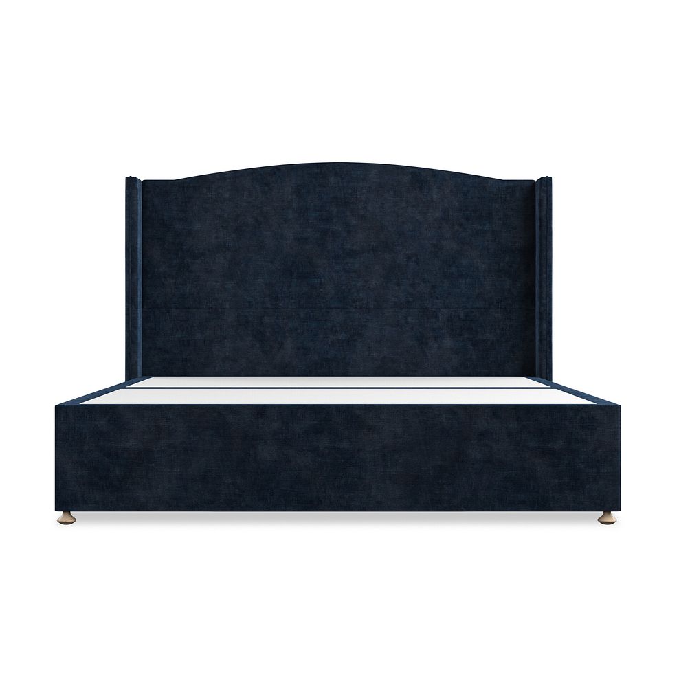 Eden Super King-Size 2 Drawer Divan Bed with Winged Headboard in Heritage Velvet - Royal Blue Thumbnail 3