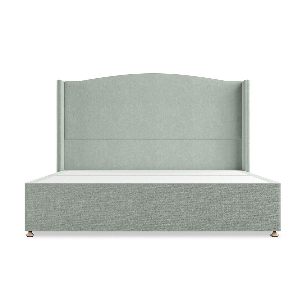 Eden Super King-Size 2 Drawer Divan Bed with Winged Headboard in Venice Fabric - Duck Egg Thumbnail 3