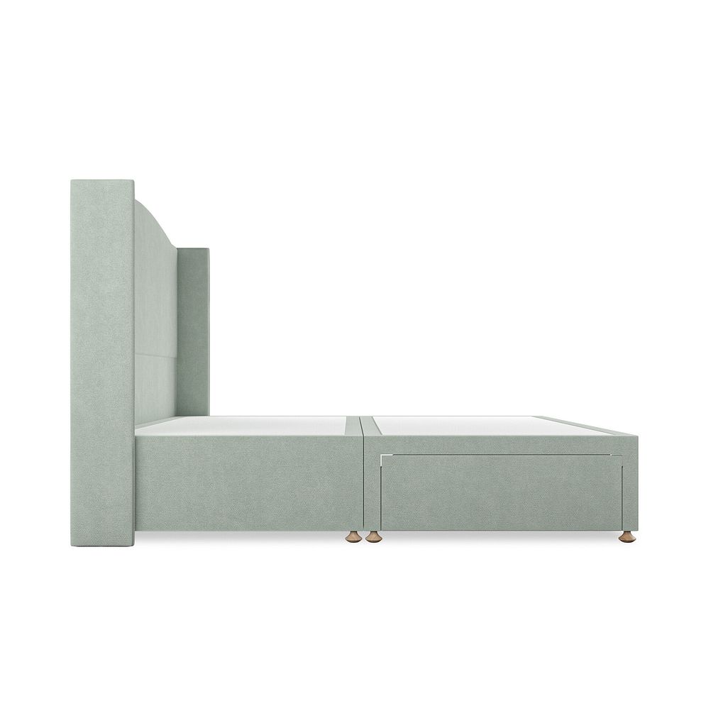 Eden Super King-Size 2 Drawer Divan Bed with Winged Headboard in Venice Fabric - Duck Egg Thumbnail 4