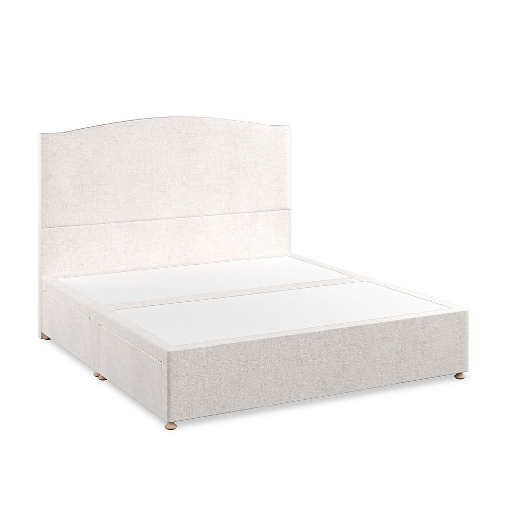 Eden Super King-Size 4 Drawer Divan Bed in Brooklyn Fabric - Lace White 2