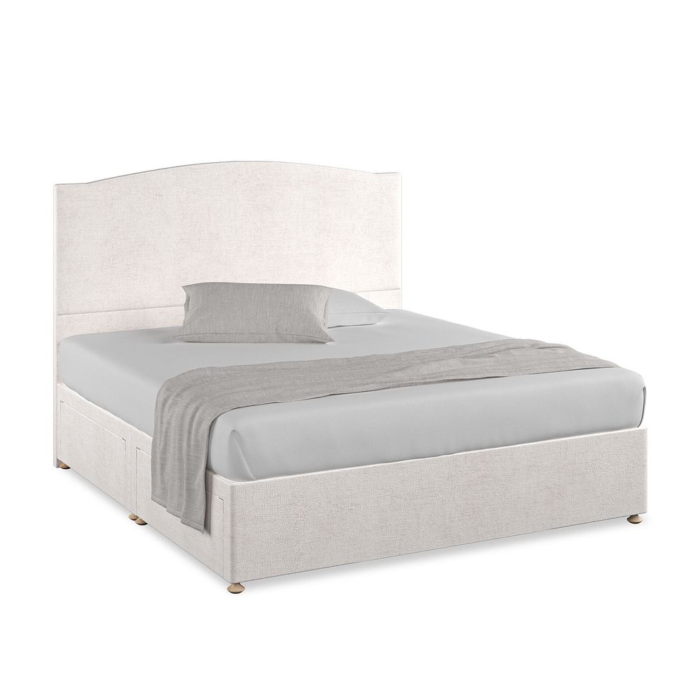 Eden Super King-Size 4 Drawer Divan Bed in Brooklyn Fabric - Lace White 1