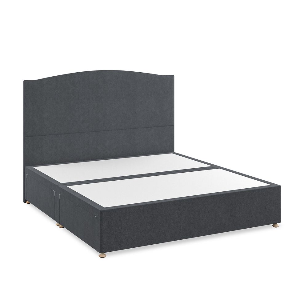 Eden Super King-Size 4 Drawer Divan Bed in Venice Fabric - Anthracite Thumbnail 2