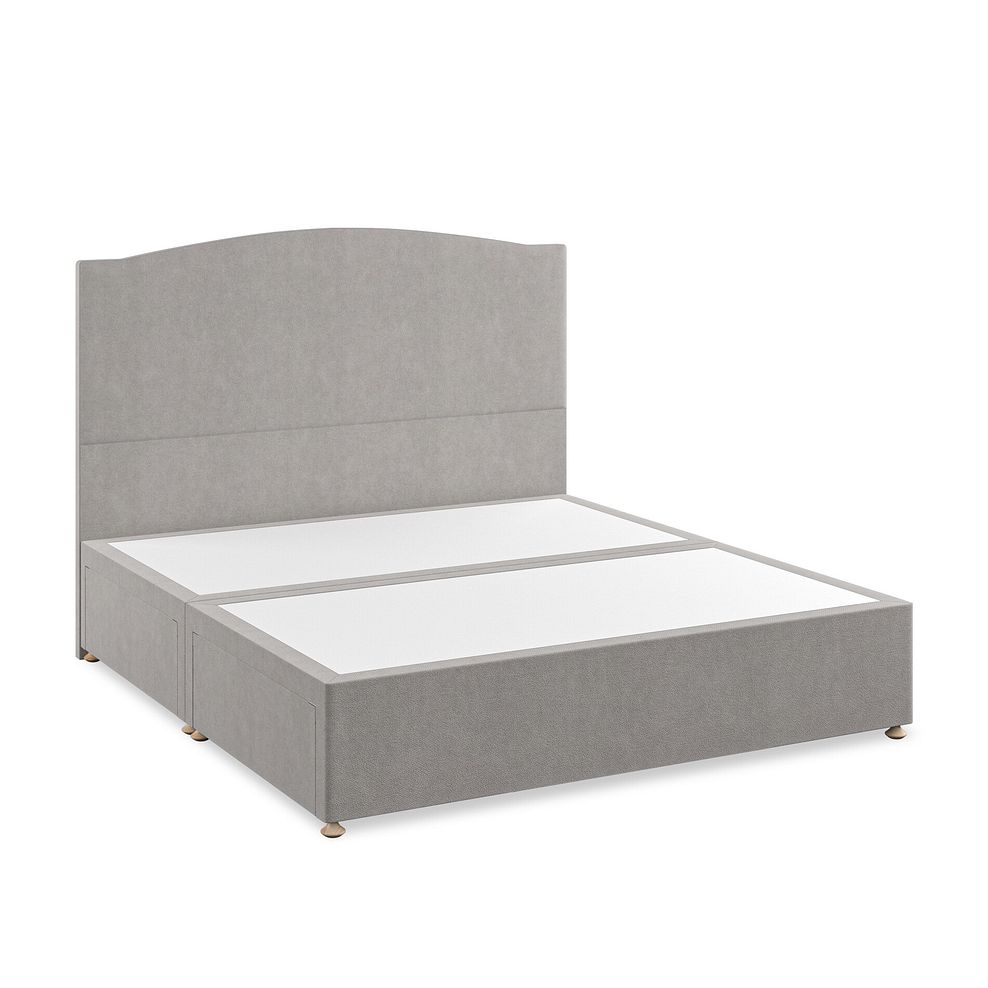 Eden Super King-Size 4 Drawer Divan Bed in Venice Fabric - Grey Thumbnail 2