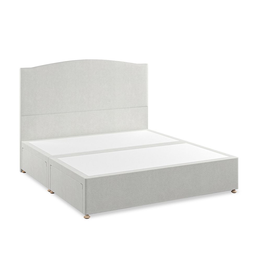 Eden Super King-Size 4 Drawer Divan Bed in Venice Fabric - Silver Thumbnail 2
