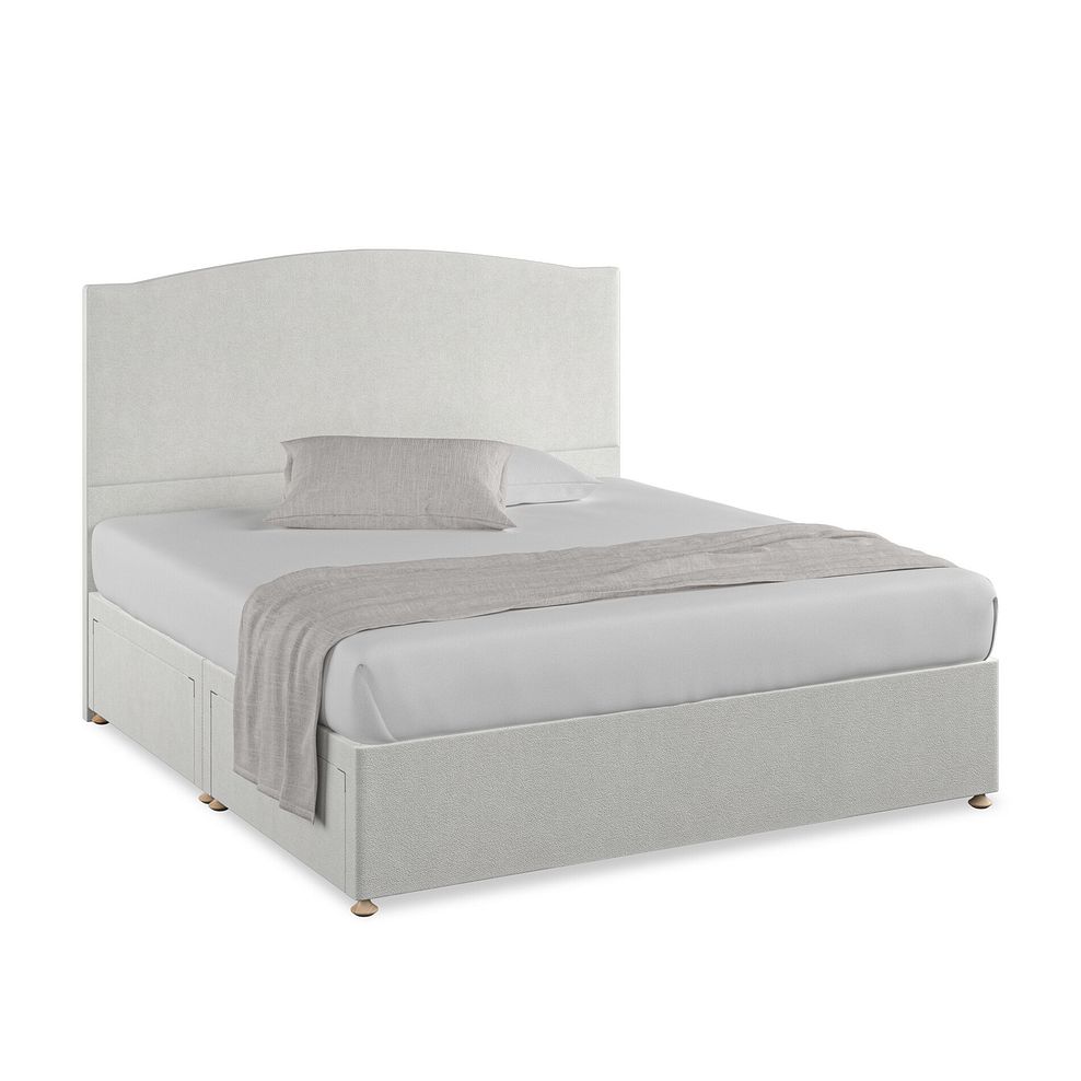 Eden Super King-Size 4 Drawer Divan Bed in Venice Fabric - Silver