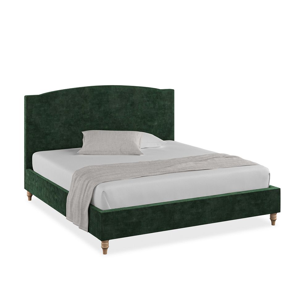 Eden Super King-Size Bed in Heritage Velvet - Bottle Green