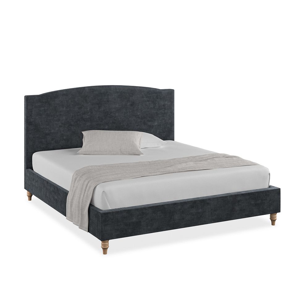 Eden Super King-Size Bed in Heritage Velvet - Charcoal Thumbnail 1