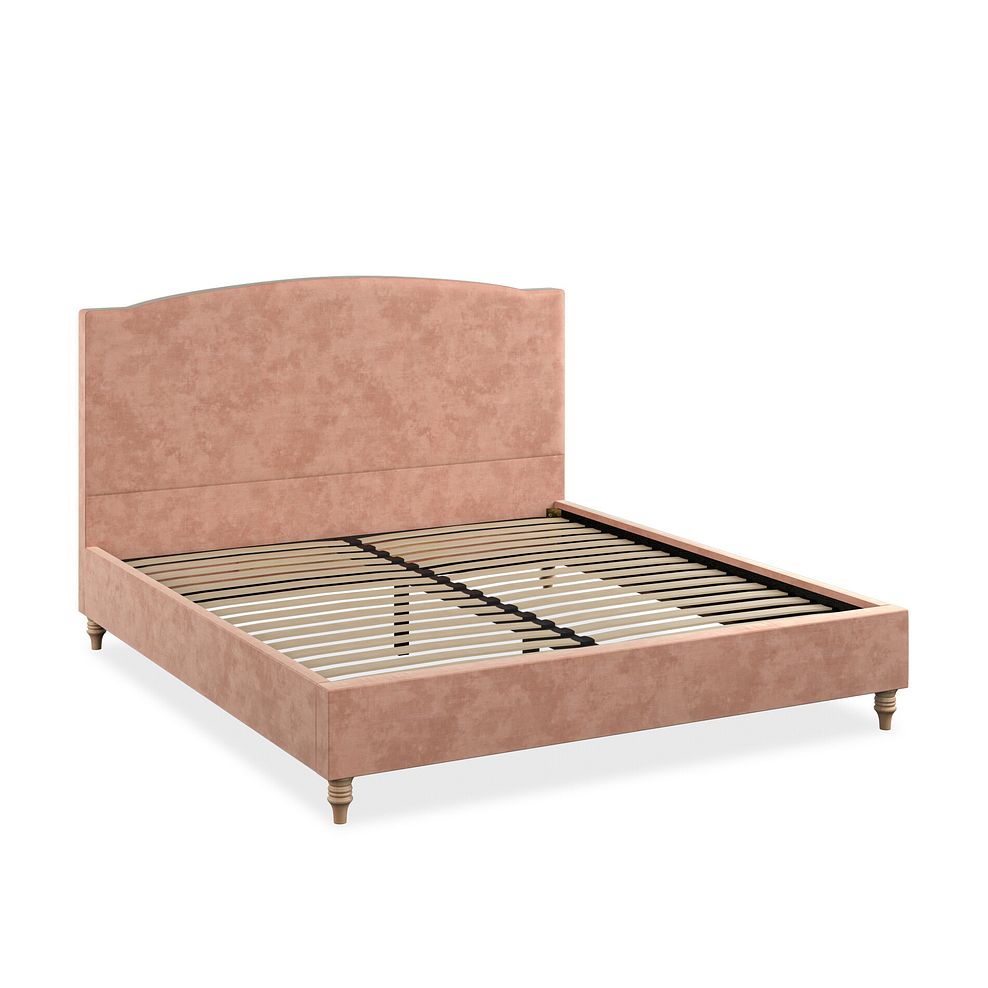 Eden Super King-Size Bed in Heritage Velvet - Powder Pink 2