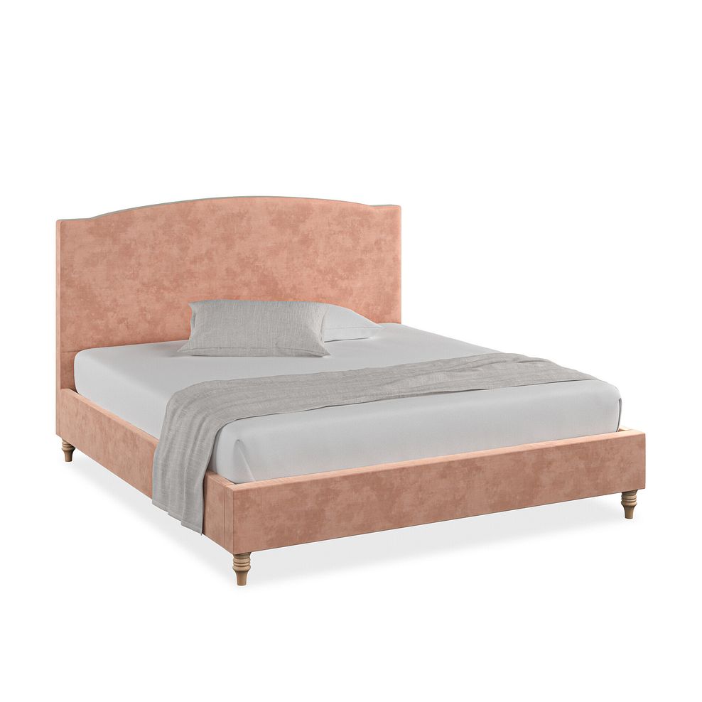 Eden Super King-Size Bed in Heritage Velvet - Powder Pink 1