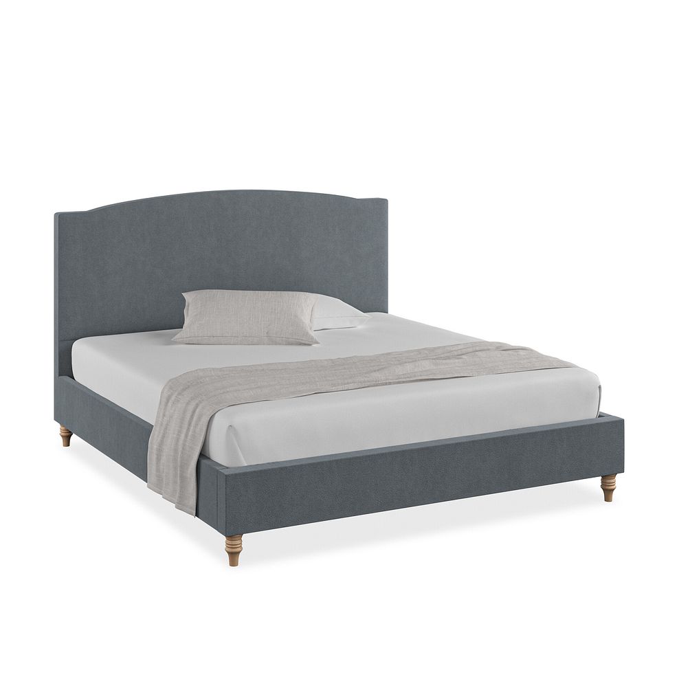 Eden Super King-Size Bed in Venice Fabric - Graphite 1