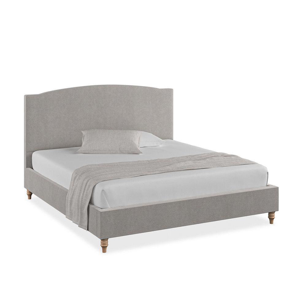 Eden Super King-Size Bed in Venice Fabric - Grey Thumbnail 1