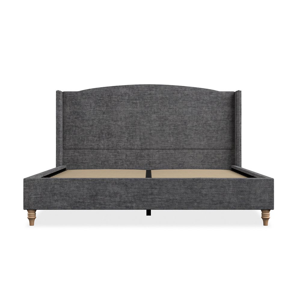 Eden Super King-Size Bed with Winged Headboard in Brooklyn Fabric - Asteroid Grey 3