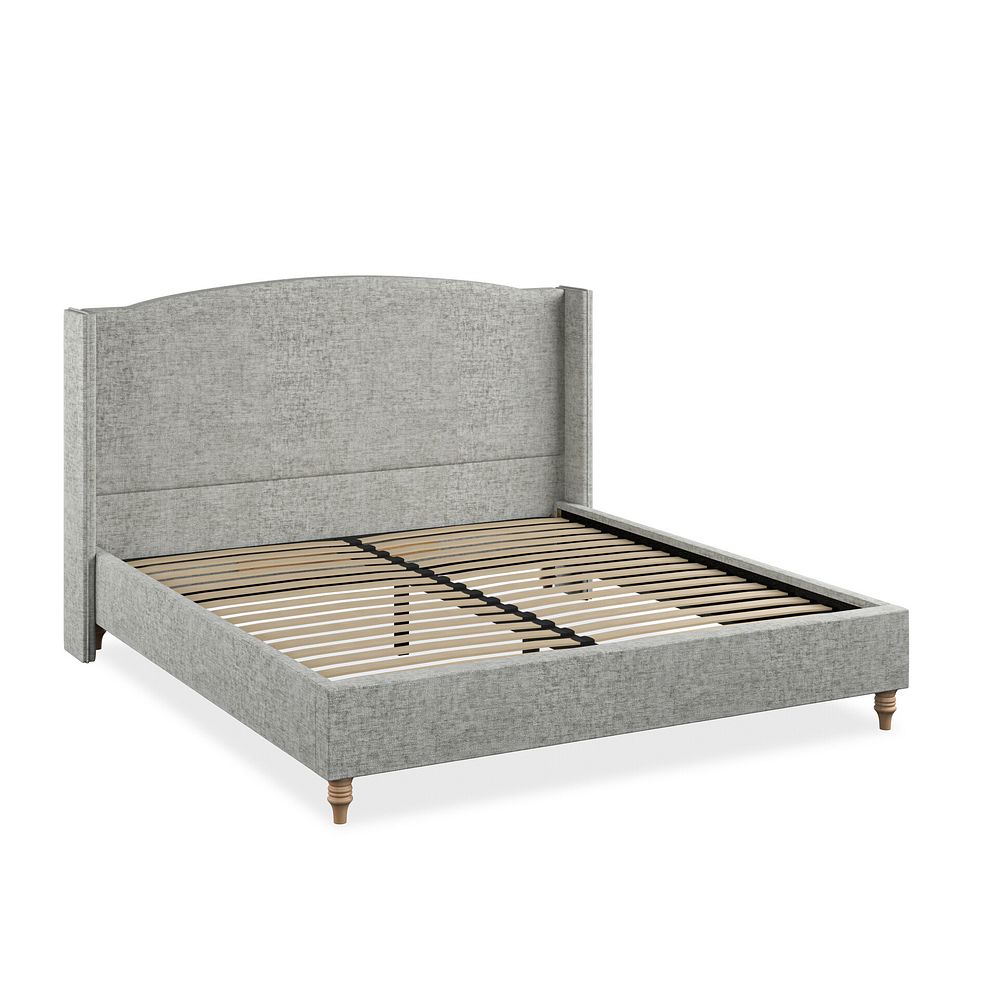 Eden Super King-Size Bed with Winged Headboard in Brooklyn Fabric - Fallow Grey Thumbnail 2