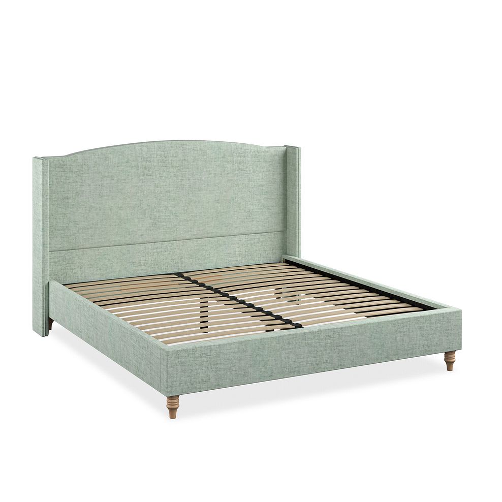 Eden Super King-Size Bed with Winged Headboard in Brooklyn Fabric - Glacier 2