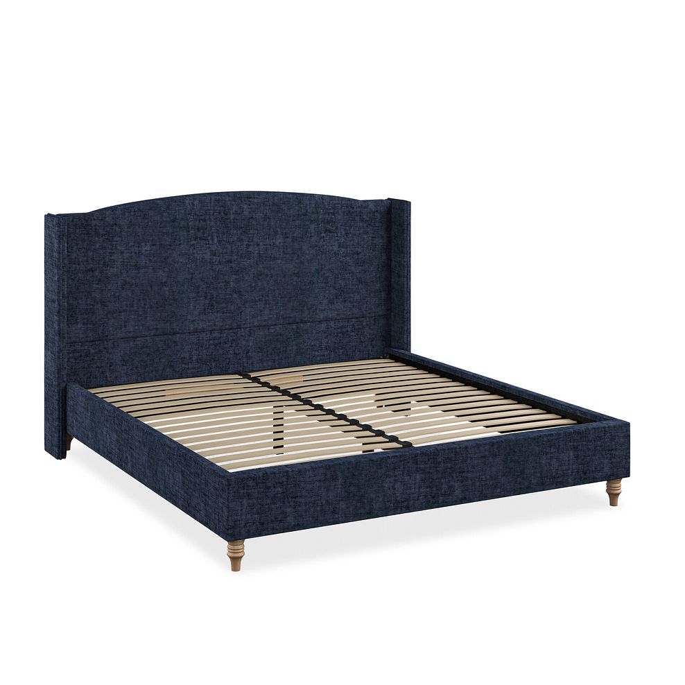 Eden Super King-Size Bed with Winged Headboard in Brooklyn Fabric - Hummingbird Blue Thumbnail 2