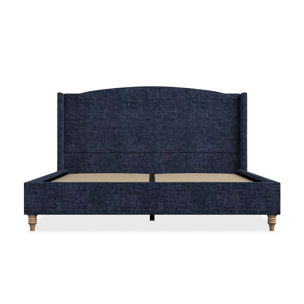 Eden Super King-Size Bed with Winged Headboard in Brooklyn Fabric - Hummingbird Blue Thumbnail 3