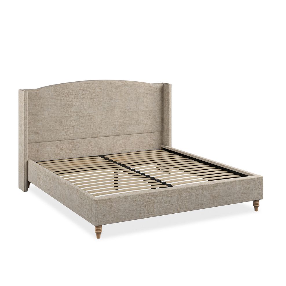 Eden Super King-Size Bed with Winged Headboard in Brooklyn Fabric - Quill Grey 2