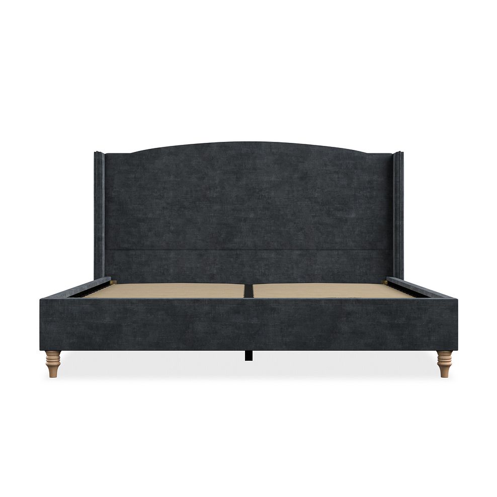 Eden Super King-Size Bed with Winged Headboard in Heritage Velvet - Charcoal Thumbnail 3