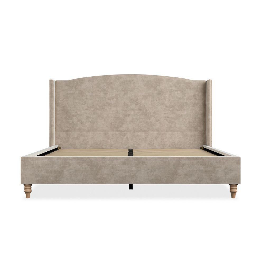 Eden Super King-Size Bed with Winged Headboard in Heritage Velvet - Mink Thumbnail 3