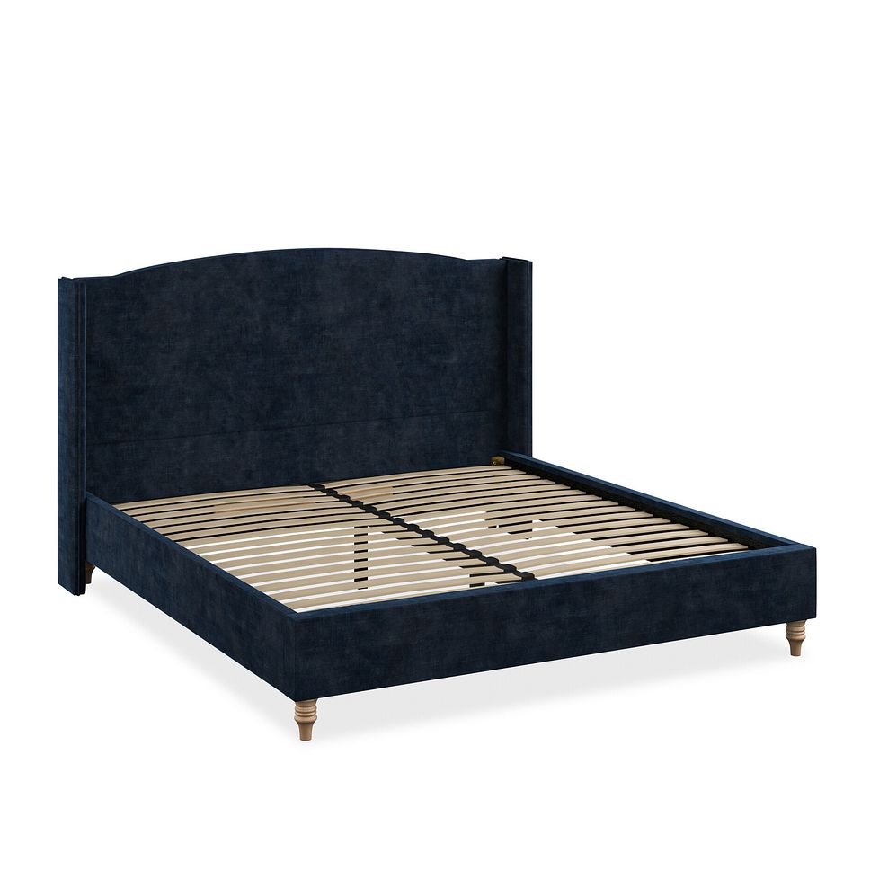Eden Super King-Size Bed with Winged Headboard in Heritage Velvet - Royal Blue Thumbnail 2