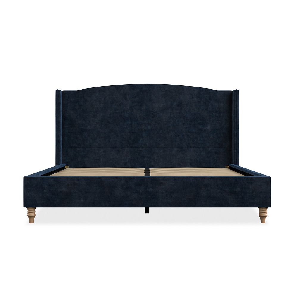 Eden Super King-Size Bed with Winged Headboard in Heritage Velvet - Royal Blue Thumbnail 3
