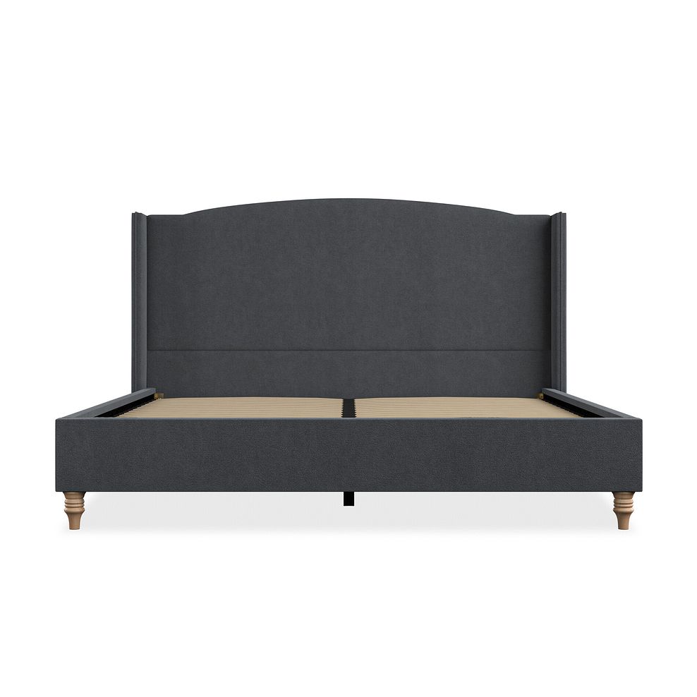Eden Super King-Size Bed with Winged Headboard in Venice Fabric - Anthracite Thumbnail 3