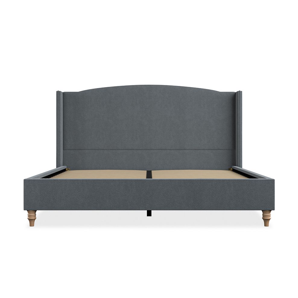 Eden Super King-Size Bed with Winged Headboard in Venice Fabric - Graphite Thumbnail 3